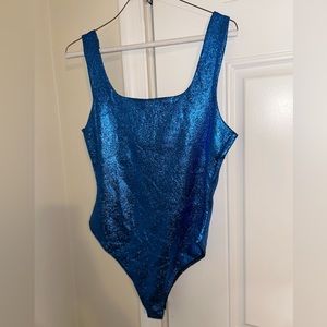 Stretch metallic bodysuit